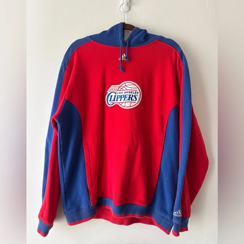Adidas Red and Blue Clippers Hoodie Medium